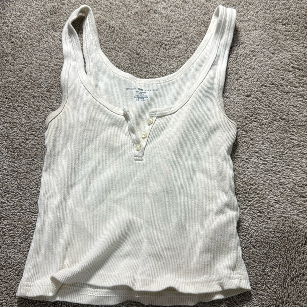 White brandy Mayville top a little gray under the armpits, but not noticeable